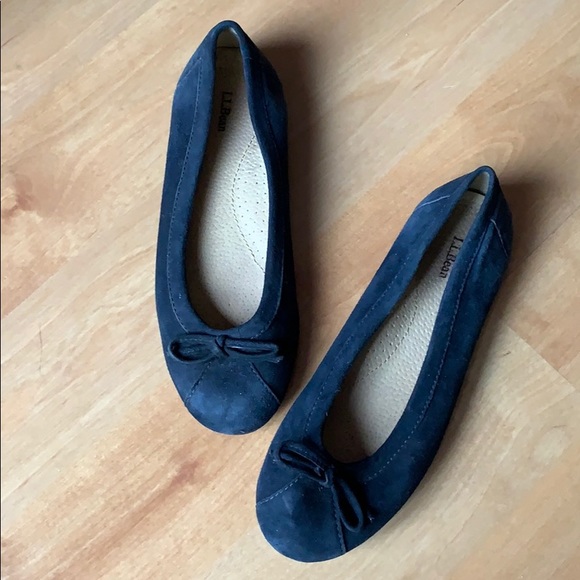 L.L. Bean Navy Suede Ballet Flats - Picture 1 of 5